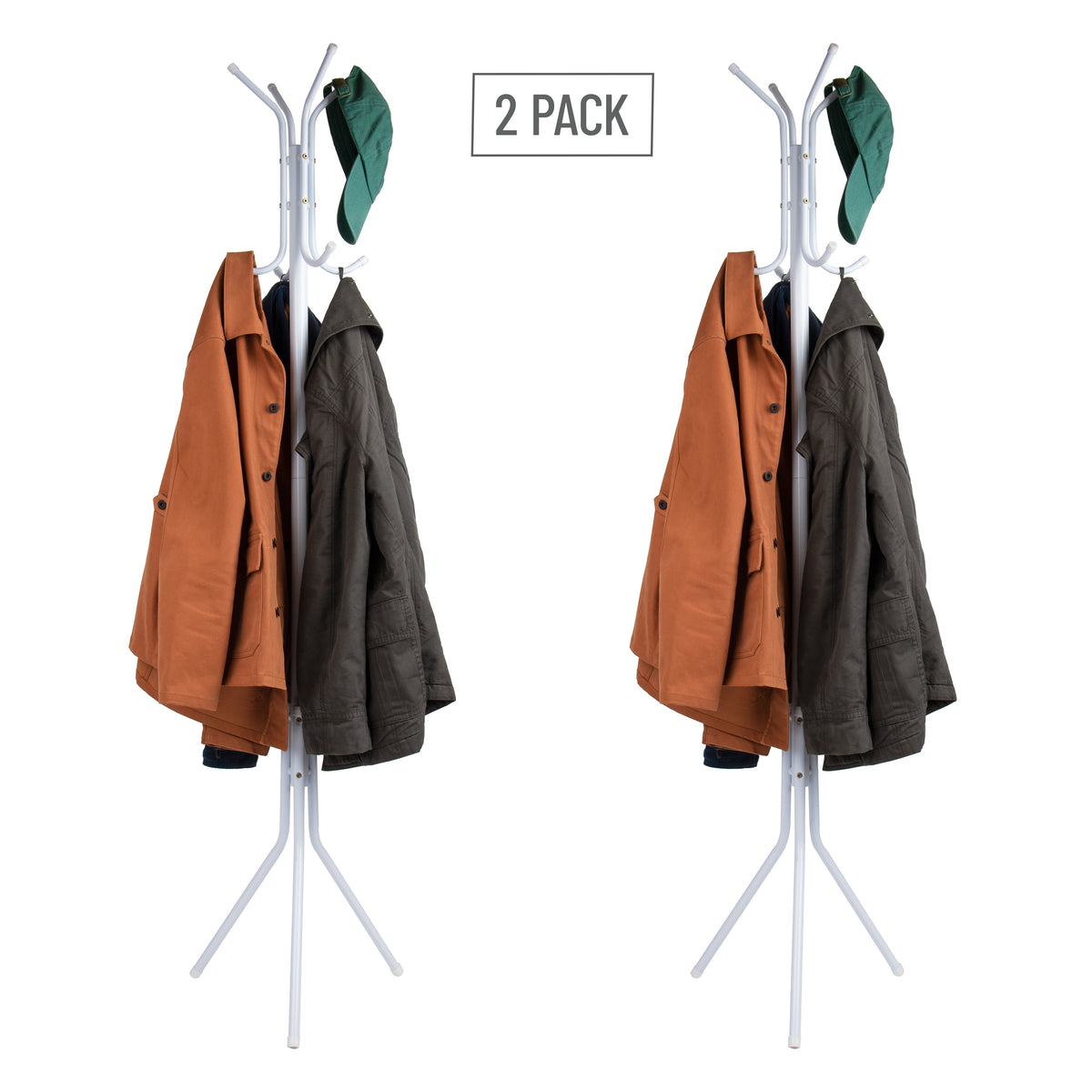 Mind Reader Freestanding Coat Rack, Multi-Hook Organizer for Office or Entryway, Metal
