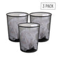 Mind Reader Mesh Trash Can, Set of 3, Waste Paper Basket, Round, Office, Metal Mesh, 11.5"L x 11.5"W x 13.75"H, Black