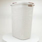 Mind Reader 60L Slim Laundry Hamper, Clothes Basket, Lid, Wicker Design, Plastic, 17.65"L x 13.75"W x 24.15"H