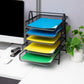 Mind Reader Paper Tray and File Folder Set, Desktop Organizer, Storage, Office, Metal Mesh, 11.75"L x 14"W x 15"H, Black