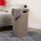 Mind Reader 60L Slim Laundry Hamper, Clothes Basket, Lid, Wicker Design, Plastic, 17.65"L x 13.75"W x 24.15"H