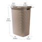 Mind Reader 60L Slim Laundry Hamper, Clothes Basket, Lid, Wicker Design, Plastic, 17.65"L x 13.75"W x 24.15"H