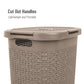 Mind Reader 60L Slim Laundry Hamper, Clothes Basket, Lid, Wicker Design, Plastic, 17.65"L x 13.75"W x 24.15"H