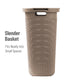 Mind Reader 60L Slim Laundry Hamper, Clothes Basket, Lid, Wicker Design, Plastic, 17.65"L x 13.75"W x 24.15"H