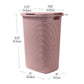 Mind Reader 60L Slim Laundry Hamper, Clothes Basket, Lid, Wicker Design, Plastic, 17.65"L x 13.75"W x 24.15"H