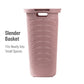 Mind Reader 60L Slim Laundry Hamper, Clothes Basket, Lid, Wicker Design, Plastic, 17.65"L x 13.75"W x 24.15"H