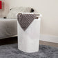 Mind Reader 60L Slim Laundry Hamper, Clothes Basket, Lid, Wicker Design, Plastic, 17.65"L x 13.75"W x 24.15"H
