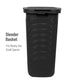 Mind Reader 60L Slim Laundry Hamper, Clothes Basket, Lid, Wicker Design, Plastic, 17.65"L x 13.75"W x 24.15"H