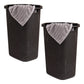 Mind Reader 60L Slim Laundry Hamper, Clothes Basket, Lid, Wicker Design, Plastic, 17.65"L x 13.75"W x 24.15"H