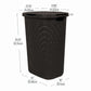 Mind Reader 60L Slim Laundry Hamper, Clothes Basket, Lid, Wicker Design, Plastic, 17.65"L x 13.75"W x 24.15"H