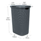 Mind Reader 60L Slim Laundry Hamper, Clothes Basket, Lid, Wicker Design, Plastic, 17.65"L x 13.75"W x 24.15"H