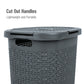 Mind Reader 60L Slim Laundry Hamper, Clothes Basket, Lid, Wicker Design, Plastic, 17.65"L x 13.75"W x 24.15"H