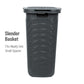 Mind Reader 60L Slim Laundry Hamper, Clothes Basket, Lid, Wicker Design, Plastic, 17.65"L x 13.75"W x 24.15"H