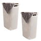 Mind Reader 60L Slim Laundry Hamper, Clothes Basket, Lid, Wicker Design, Plastic, 17.65"L x 13.75"W x 24.15"H