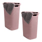 Mind Reader 60L Slim Laundry Hamper, Clothes Basket, Lid, Wicker Design, Plastic, 17.65"L x 13.75"W x 24.15"H