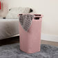 Mind Reader 60L Slim Laundry Hamper, Clothes Basket, Lid, Wicker Design, Plastic, 17.65"L x 13.75"W x 24.15"H