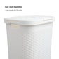 Mind Reader 60L Slim Laundry Hamper, Clothes Basket, Lid, Wicker Design, Plastic, 17.65"L x 13.75"W x 24.15"H