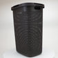 Mind Reader 60L Slim Laundry Hamper, Clothes Basket, Lid, Wicker Design, Plastic, 17.65"L x 13.75"W x 24.15"H