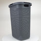 Mind Reader 60L Slim Laundry Hamper, Clothes Basket, Lid, Wicker Design, Plastic, 17.65"L x 13.75"W x 24.15"H