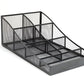 Mind Reader Countertop Organizer, Office Breakroom Supply Caddy for Cups Lids Stirrers and Condiments, Metal Mesh, Black