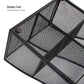 Mind Reader Countertop Organizer, Office Breakroom Supply Caddy for Cups Lids Stirrers and Condiments, Metal Mesh, Black