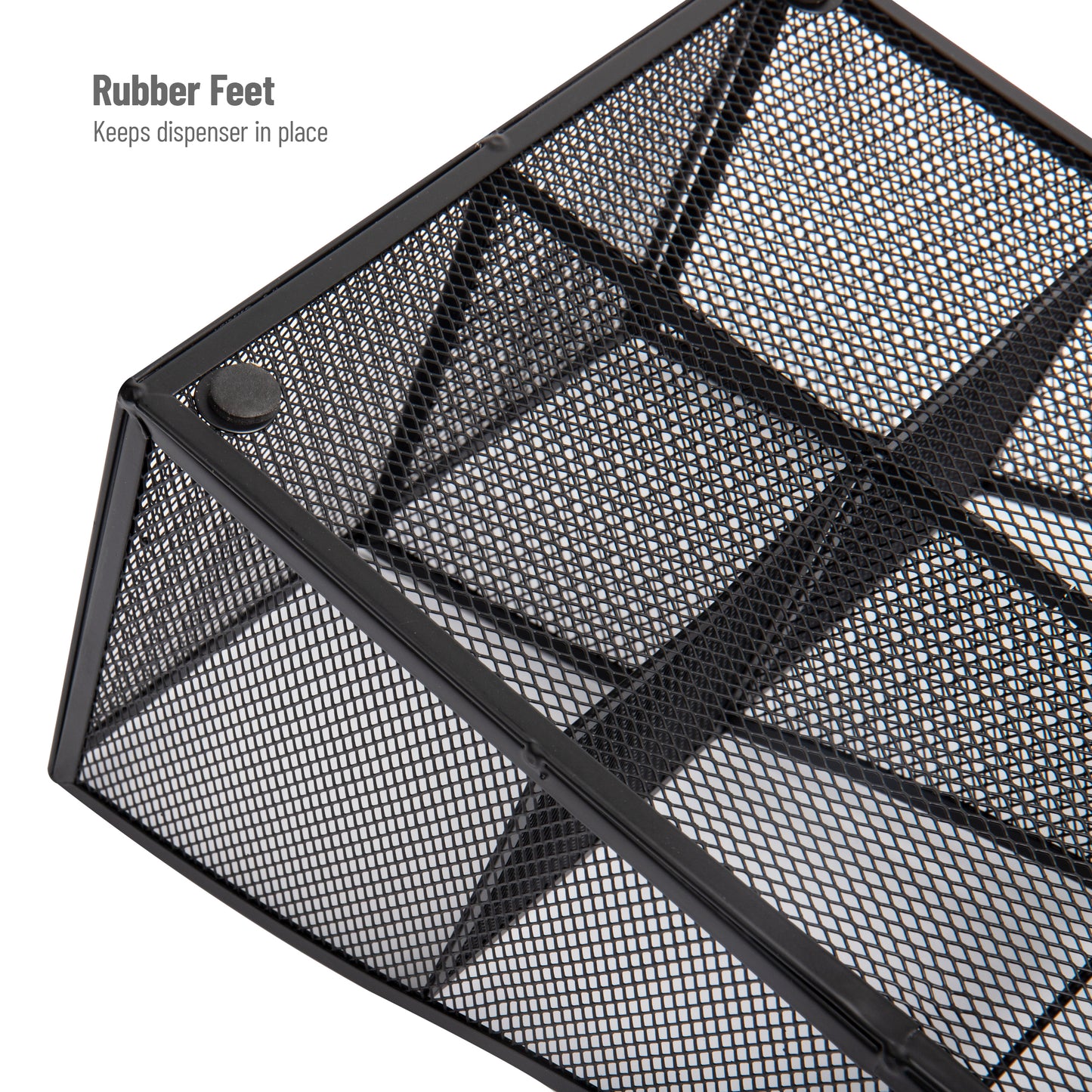 Mind Reader Countertop Organizer, Office Breakroom Supply Caddy for Cups Lids Stirrers and Condiments, Metal Mesh, Black