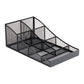 Mind Reader Countertop Organizer, Office Breakroom Supply Caddy for Cups Lids Stirrers and Condiments, Metal Mesh, Black