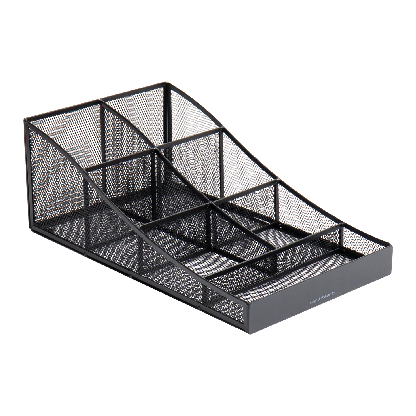Mind Reader Countertop Organizer, Office Breakroom Supply Caddy for Cups Lids Stirrers and Condiments, Metal Mesh, Black