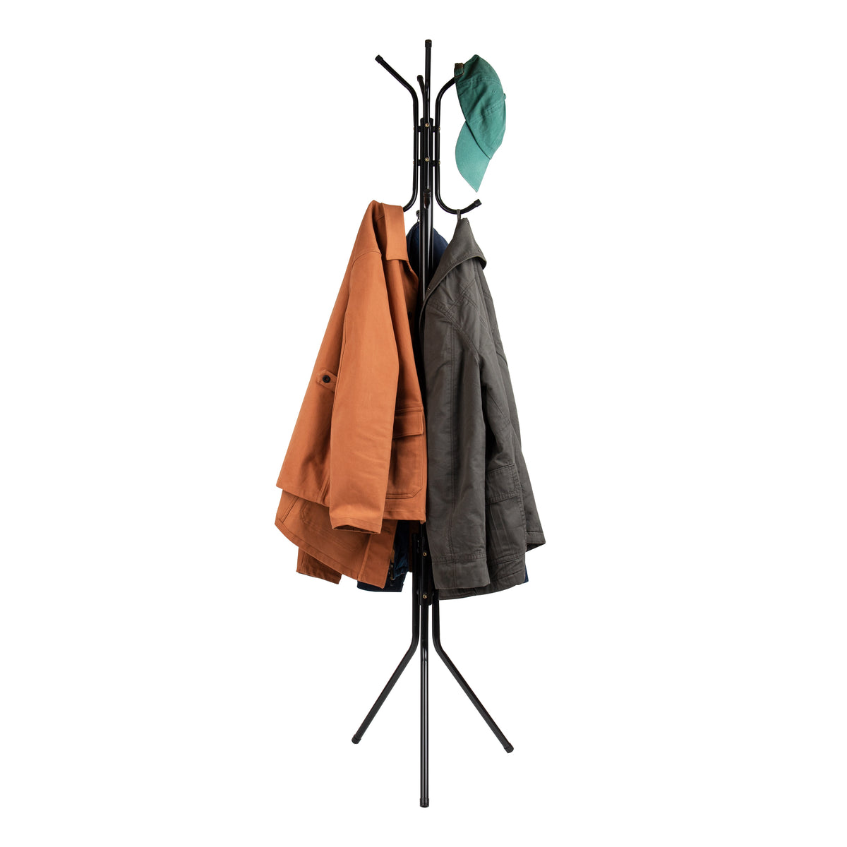 Mind Reader Freestanding Coat Rack, Multi-Hook Organizer for Office or Entryway, Metal