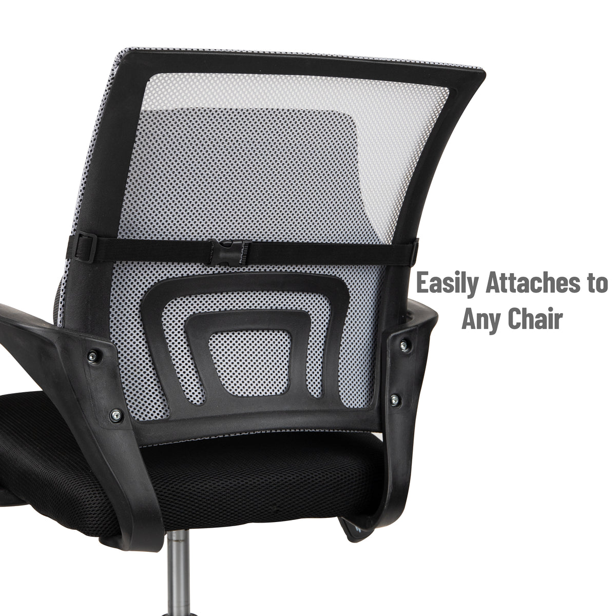 Mind Reader Lumbar Support Cushion for Office Chair and Car Seat, Memory Foam and Cooling Gel Core, Back Pain Relief, Improves Posture, 15.5"L x 3.75"W x 14"H, Black