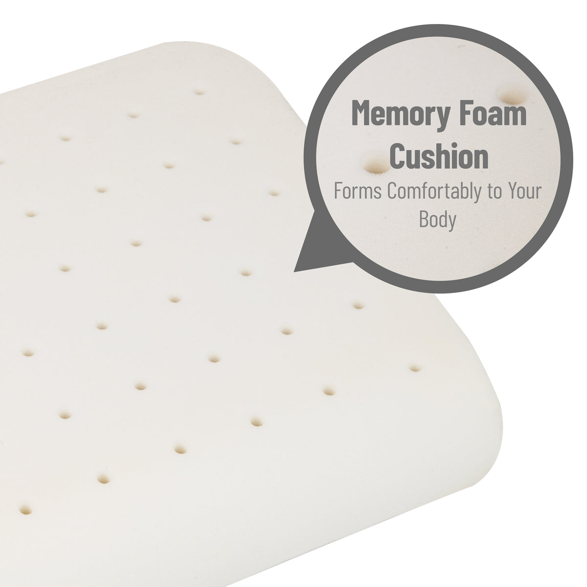 Mind Reader Memory Foam Seat Cushion, Ergonomic Pressure Relief for Office, Car, and More, Relieves Hip, Tailbone, Coccyx & Sciatica Pain, 18"L x 17.5"W x 3"H, Black