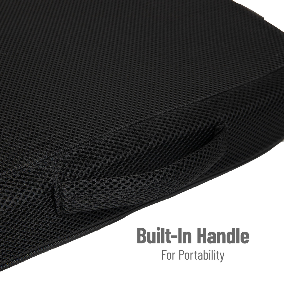 Mind Reader Memory Foam Seat Cushion, Ergonomic Pressure Relief for Office, Car, and More, Relieves Hip, Tailbone, Coccyx & Sciatica Pain, 18"L x 17.5"W x 3"H, Black