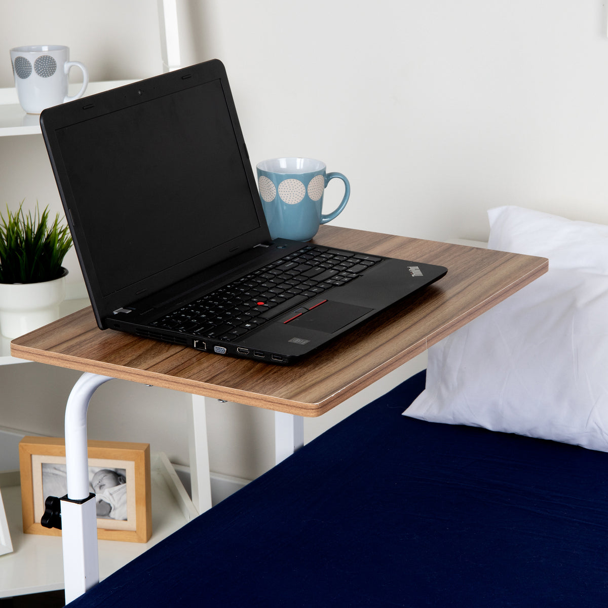 Mind Reader Standing Desk, Adjustable Height, Laptop Workstation, Home Office Computer Table, MDF, Brown