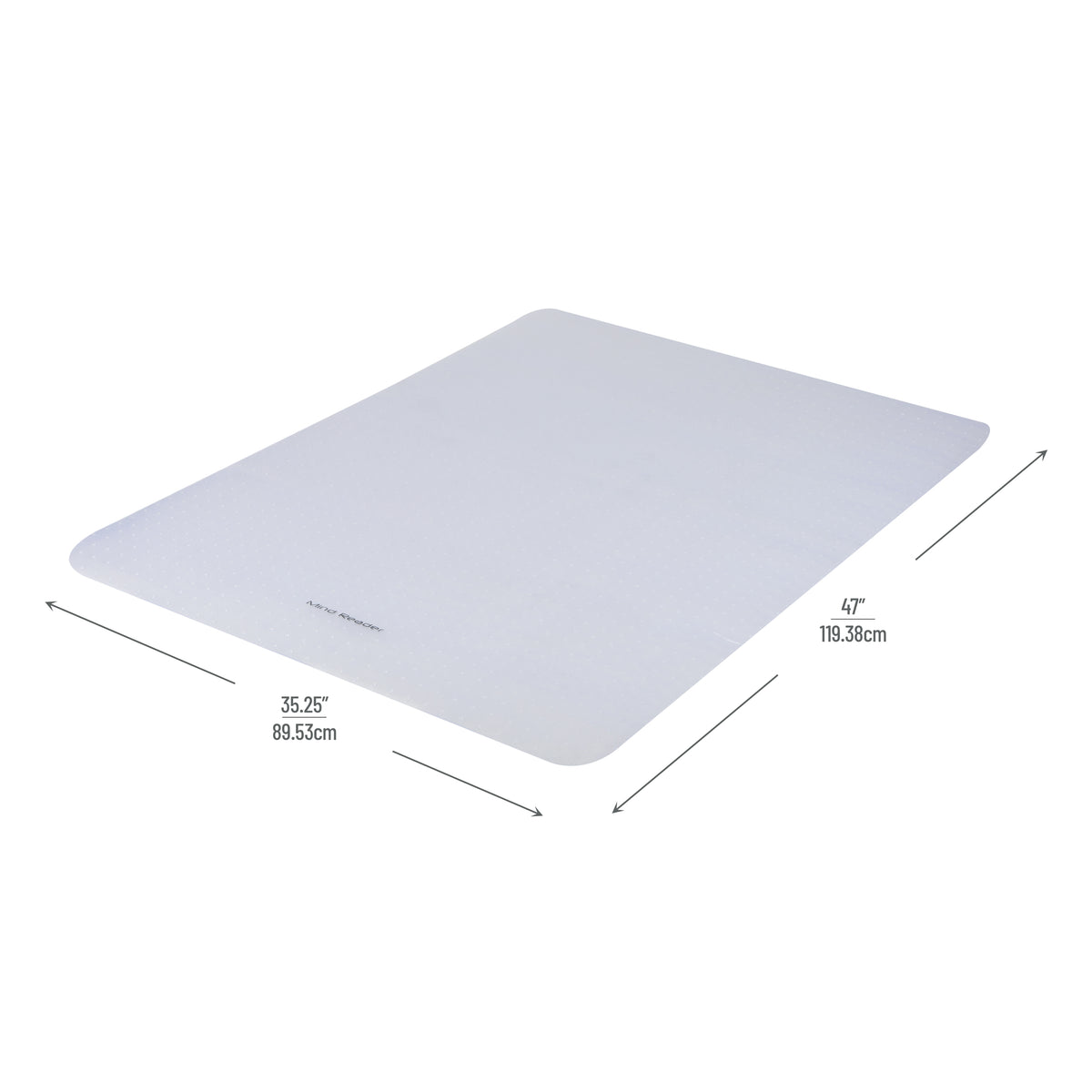 Mind Reader Office Chair Mat for Carpet, Under Desk Protector, Carpet Grips, Rolling, PVC, 60"L x 46.25"W x 0.125"H, Clear