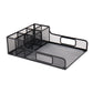 Mind Reader Utensil Napkin & Plate Holder, Silverware Organizer, Serving Tray, Black