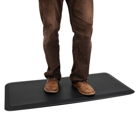 Mind Reader Anti Fatigue Kitchen Mat, Standing Desk Mat, Cushioned Mat, Office, Kitchen, Rubber, 19.5 x 35.25 x 1, Black