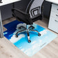Mind Reader Office Chair Mat for Hardwood Floors, Under Desk Floor Protector, Polycarbonate, 47.25"L x 35.5"W x 0.125"H, Blue