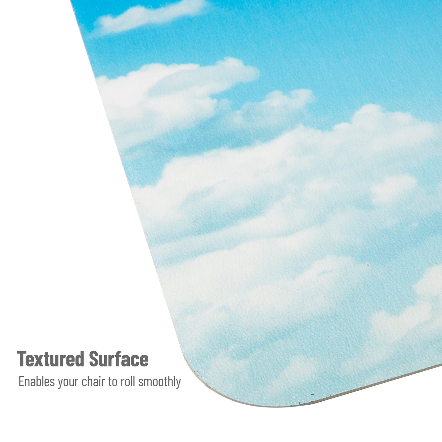 Mind Reader Office Chair Mat for Hardwood Floors, Under Desk Floor Protector, Polycarbonate, 47.25"L x 35.5"W x 0.125"H, Blue