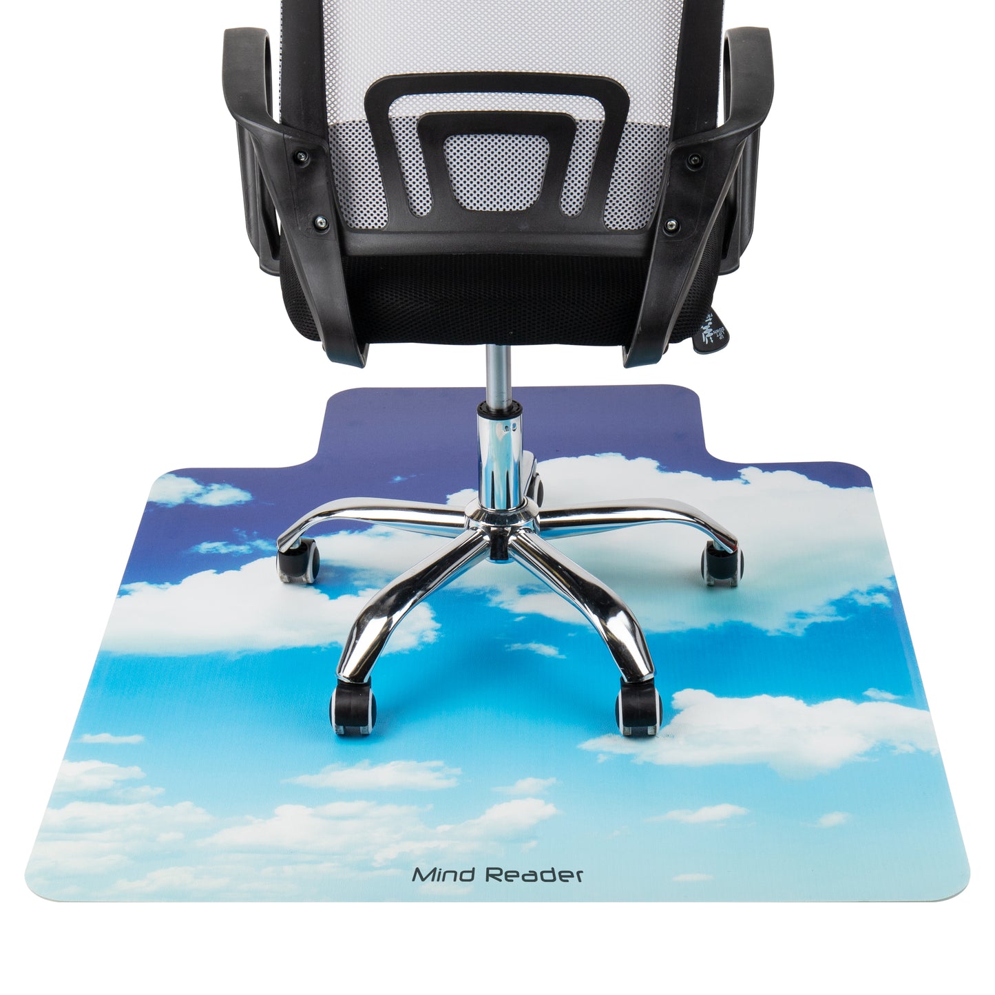 Mind Reader Office Chair Mat for Hardwood Floors, Under Desk Floor Protector, Polycarbonate, 47.25"L x 35.5"W x 0.125"H, Blue