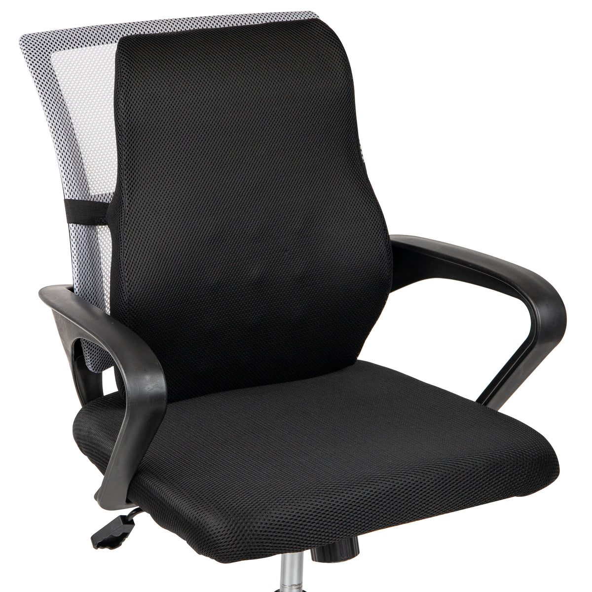 Mind Reader Lumbar Support Cushion for Office Chair and Car Seat, Memory Foam, Back Pain Relief, Improves Posture, 14.5"L x 5"W x 18.5"H