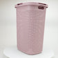 Mind Reader 60L Slim Laundry Hamper, Clothes Basket, Lid, Wicker Design, Plastic, 17.65"L x 13.75"W x 24.15"H
