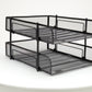 Mind Reader Paper Tray, Desk Organizer, Stackable, Storage, Office, Metal Mesh, 10.5"L x 13.25"W x 7.5"H, Set of 2, Black