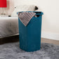 Mind Reader Basket Collection, Slim Laundry Hamper, 60 Liter (15kg/33lbs) Capacity, Cut Out Handles, Attached Hinged Lid, Ventilated Premium Wicker Look