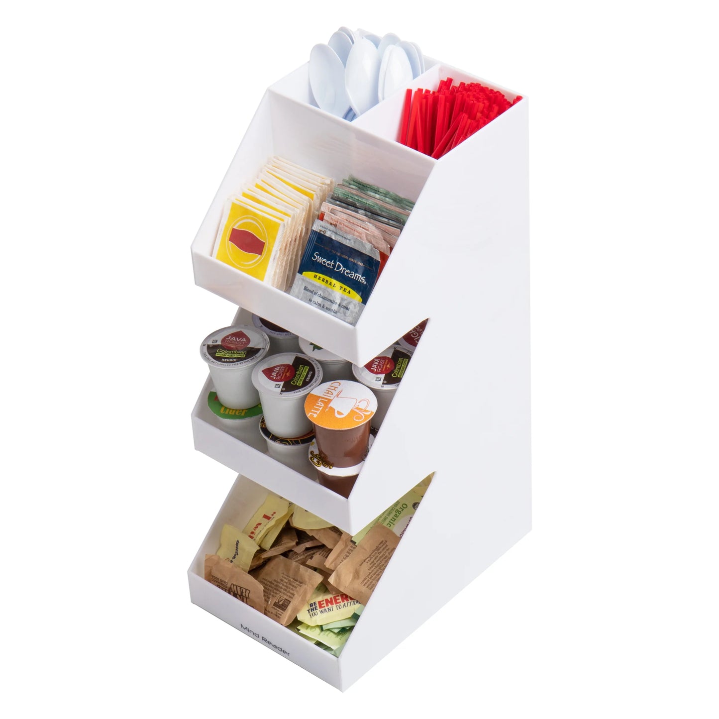 Mind Reader Coffee, Tea and Condiment Station, Countertop Organizer, Coffee Bar, Kitchen, 6"L x 9"W x 16"H