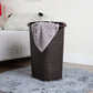 Mind Reader Basket Collection, Slim Laundry Hamper, 60 Liter (15kg/33lbs) Capacity, Cut Out Handles, Attached Hinged Lid, Ventilated Premium Wicker Look