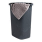 Mind Reader 60L Slim Laundry Hamper, Clothes Basket, Lid, Wicker Design, Plastic, 17.65"L x 13.75"W x 24.15"H