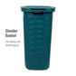 Mind Reader Basket Collection, Slim Laundry Hamper, 60 Liter (15kg/33lbs) Capacity, Cut Out Handles, Attached Hinged Lid, Ventilated Premium Wicker Look